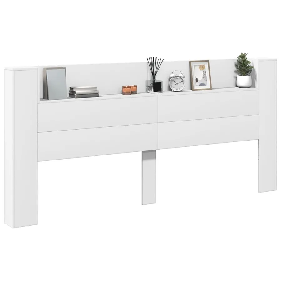 Armoire tête de lit avec LED blanc 220x16,5x103,5 cm - 12