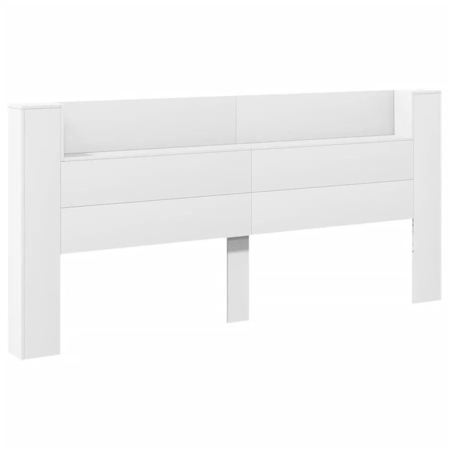 Armoire tête de lit avec LED blanc 220x16,5x103,5 cm - 4