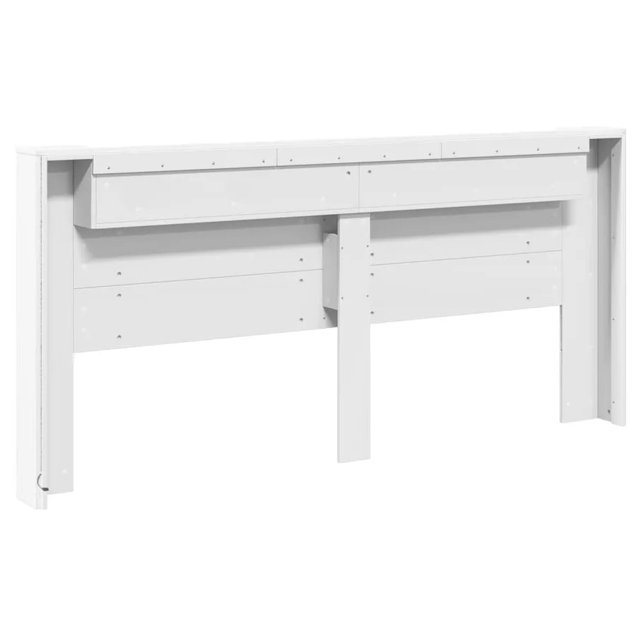 Armoire tête de lit avec LED blanc 220x16,5x103,5 cm - 6