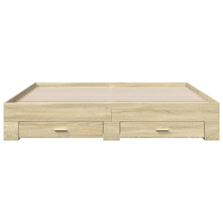 Cadre de lit avec tiroirs sans matelas chêne sonoma 180x200 cm - 4