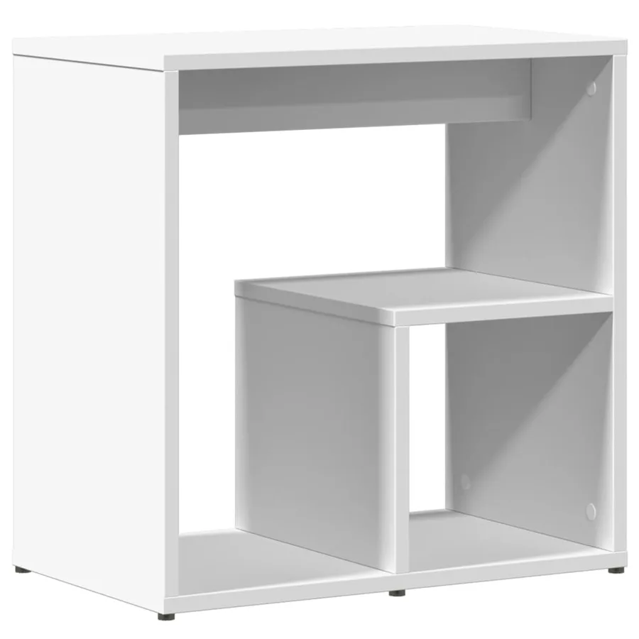 Table d'appoint blanc 50x30x50 cm bois d’ingénierie - 7
