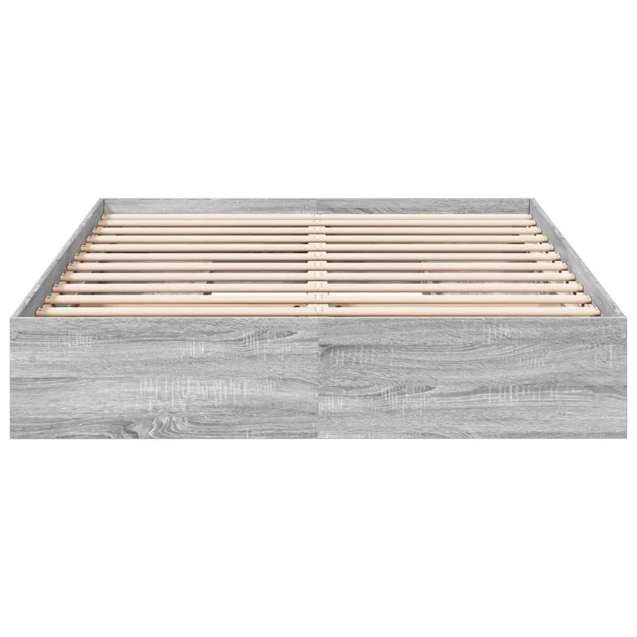 Cadre de lit avec tiroirs sans matelas sonoma gris 160x200 cm - 4