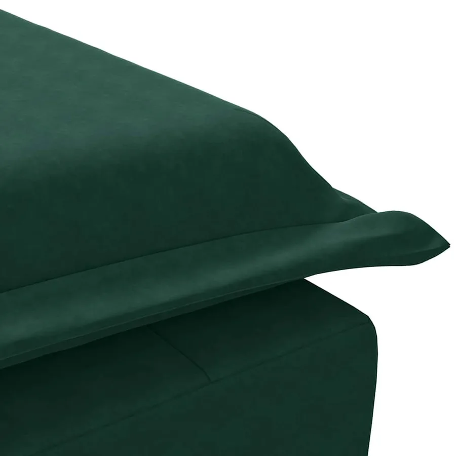 Chaise longue de massage avec traversin vert foncé velours - 8