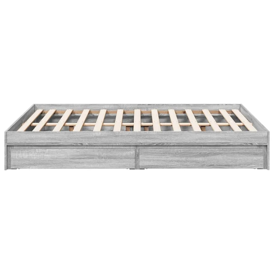 Cadre de lit avec tiroirs sans matelas sonoma gris 120x190 cm - 5