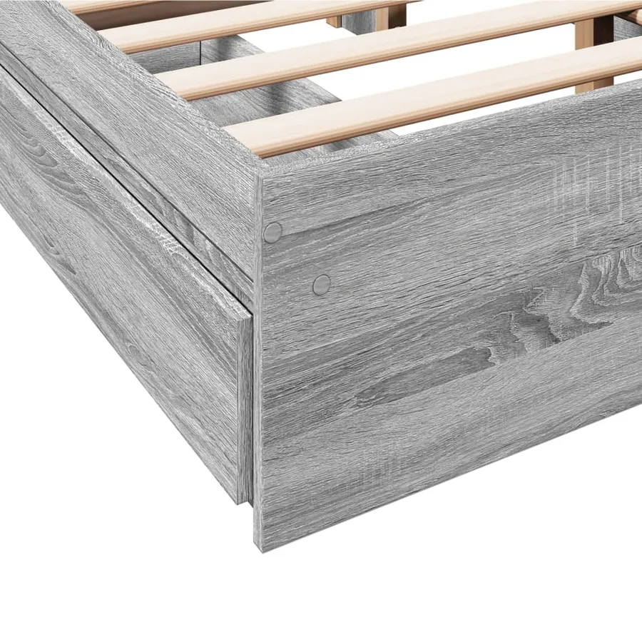 Cadre de lit avec tiroirs sans matelas sonoma gris 120x190 cm - 8