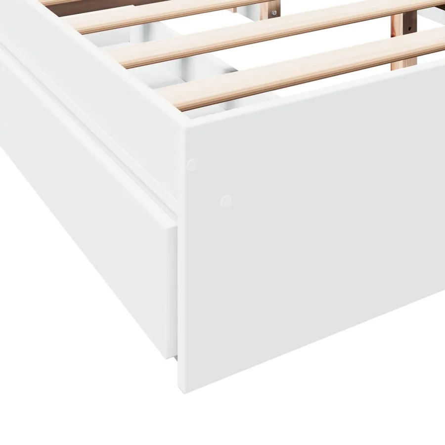 Cadre de lit avec tiroirs sans matelas blanc 160x200 cm - 8