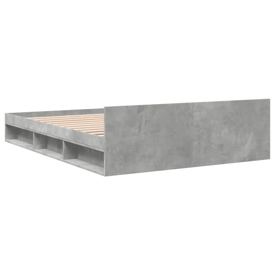 Cadre de lit avec tiroirs sans matelas gris béton 150x200 cm - 6