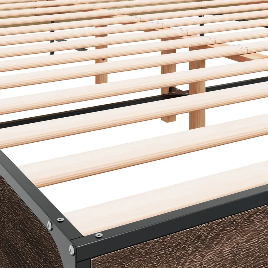 Cadre de lit sans matelas chêne marron 120x200 cm - 7