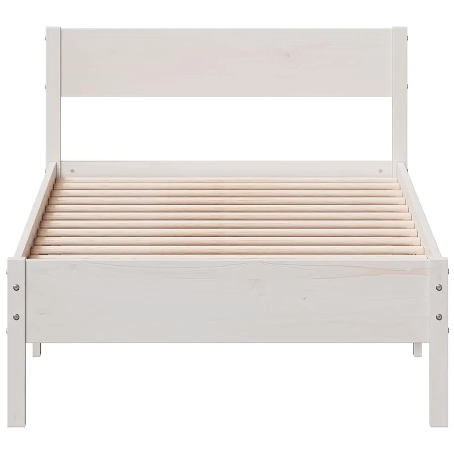 Cadre de lit sans matelas blanc 90x190 cm bois de pin massif - 4