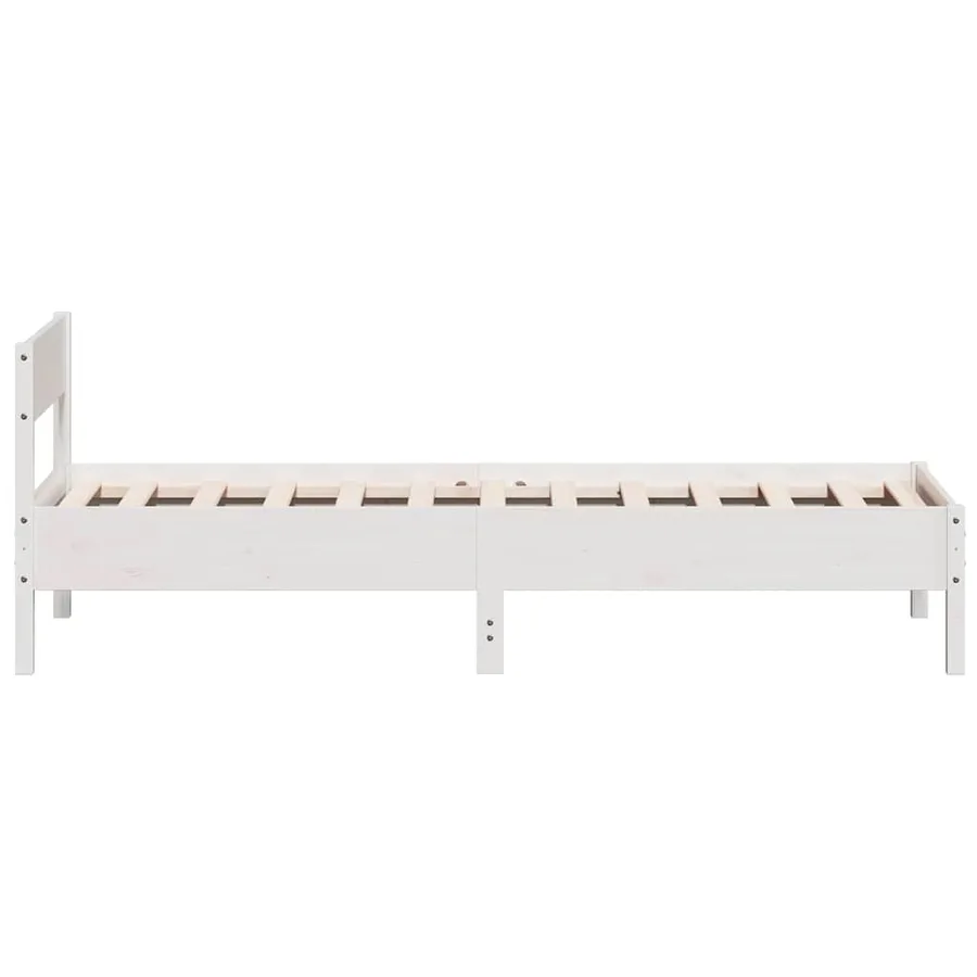 Cadre de lit sans matelas blanc 90x190 cm bois de pin massif - 5