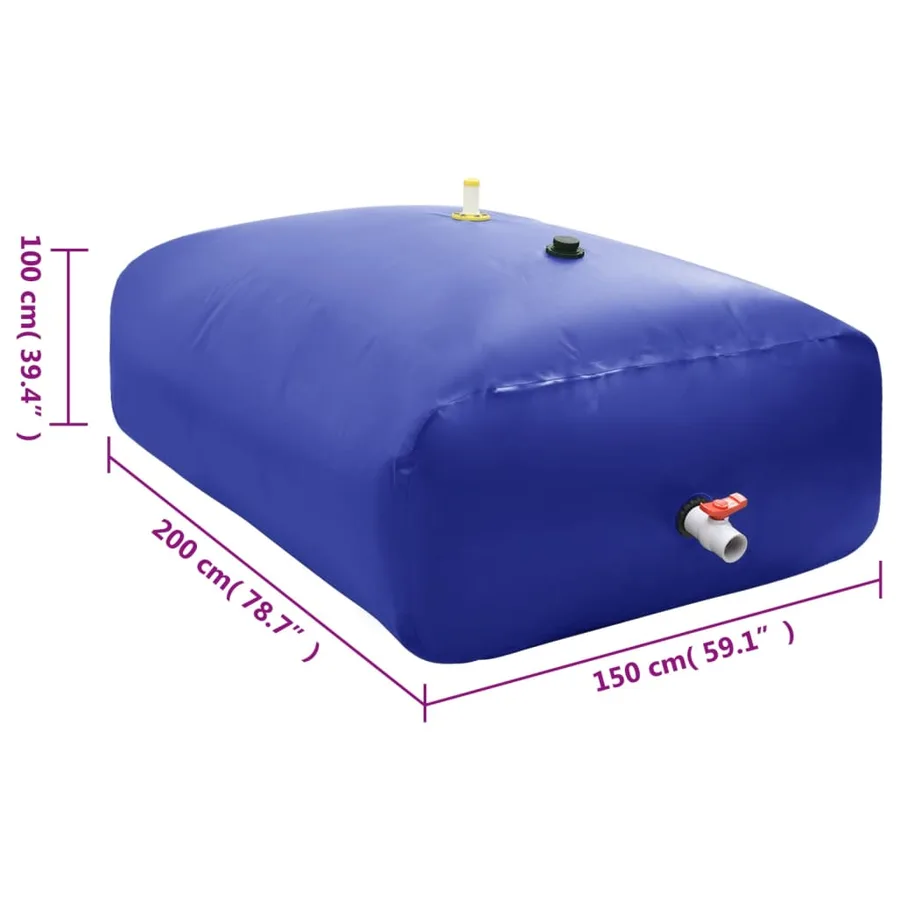 Réservoir d'eau avec robinet pliable 3000 L PVC - 8