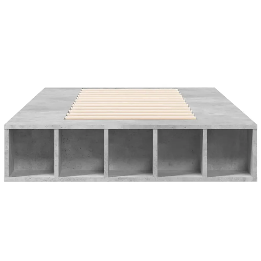 Cadre de lit sans matelas gris béton 100x200 cm - 4