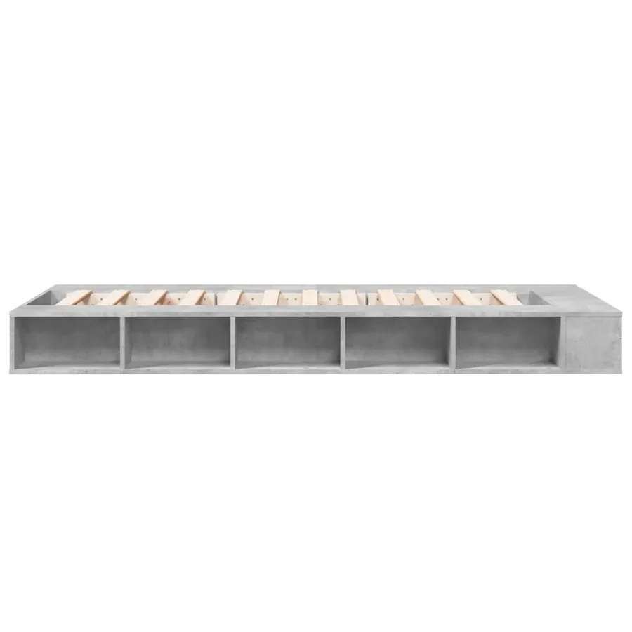 Cadre de lit sans matelas gris béton 100x200 cm - 5