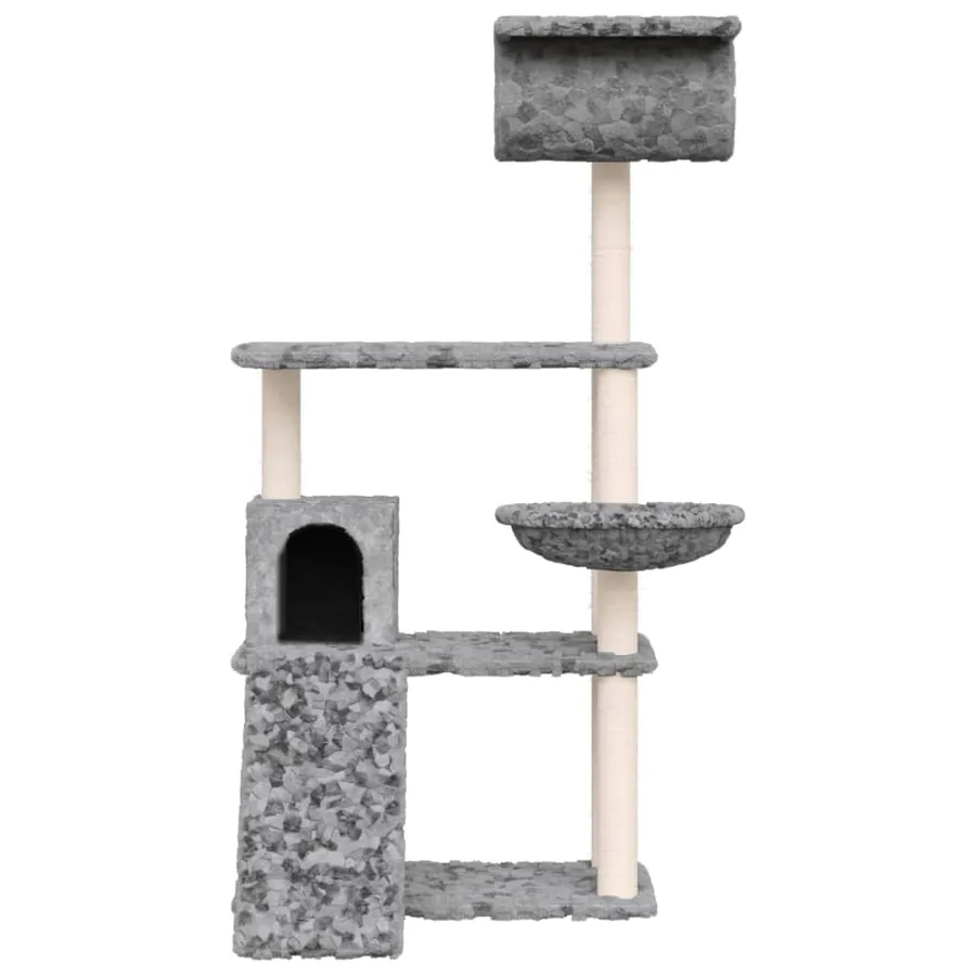 Arbre à chat avec griffoirs en sisal Gris clair 131 cm - 3