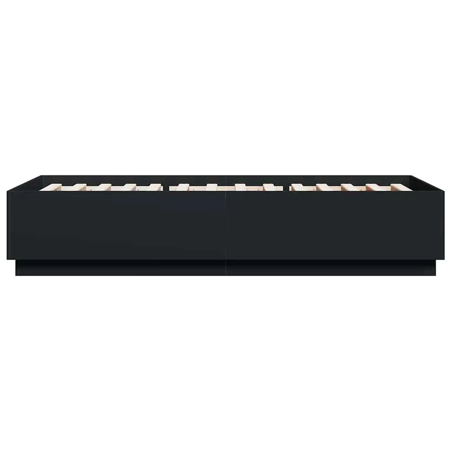 Cadre de lit sans matelas noir 100x200 cm - 5