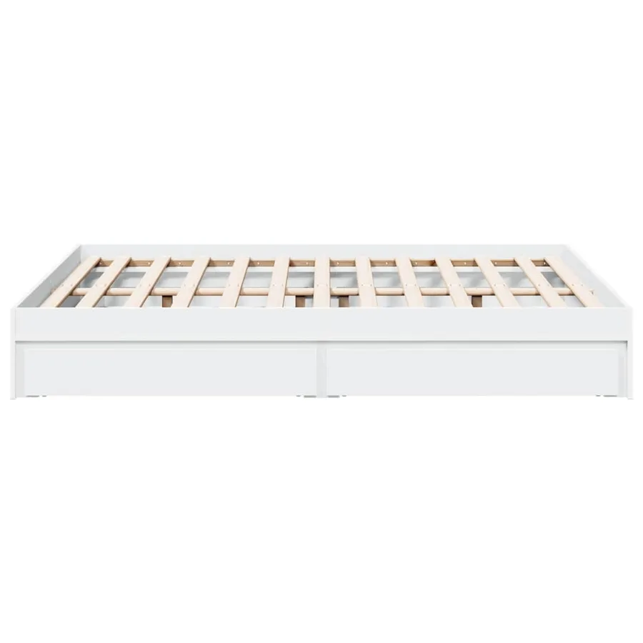 Cadre de lit avec tiroirs sans matelas blanc 140x200 cm - 5
