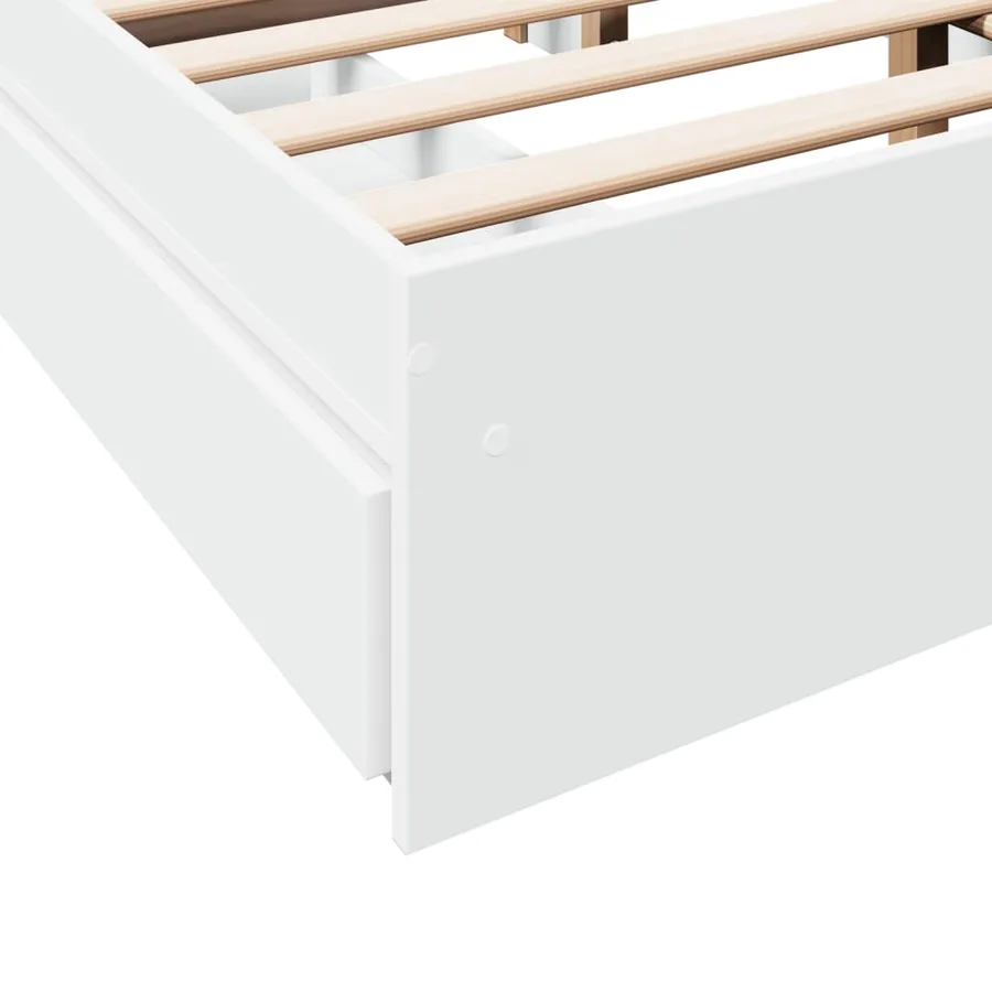 Cadre de lit avec tiroirs sans matelas blanc 140x200 cm - 8