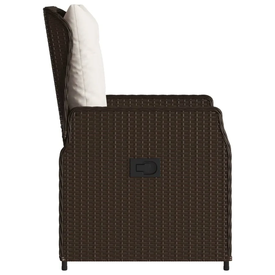 Chaises inclinables de jardin lot de 2 marron résine tressée - 6