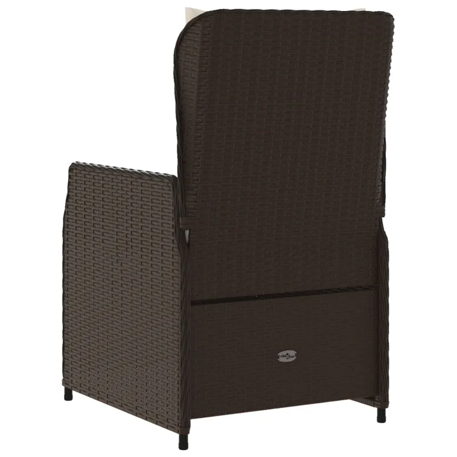 Chaises inclinables de jardin lot de 2 marron résine tressée - 7