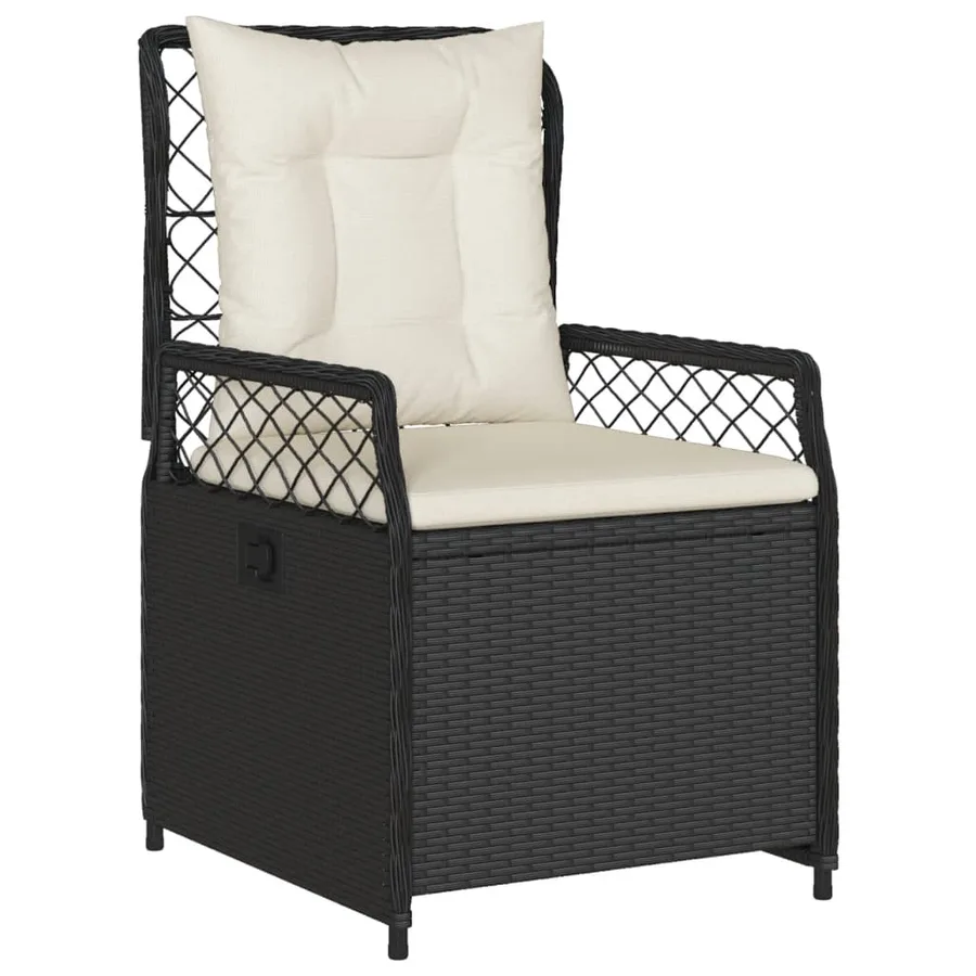 Ensemble à manger de jardin avec coussins 3 pcs Noir - 3