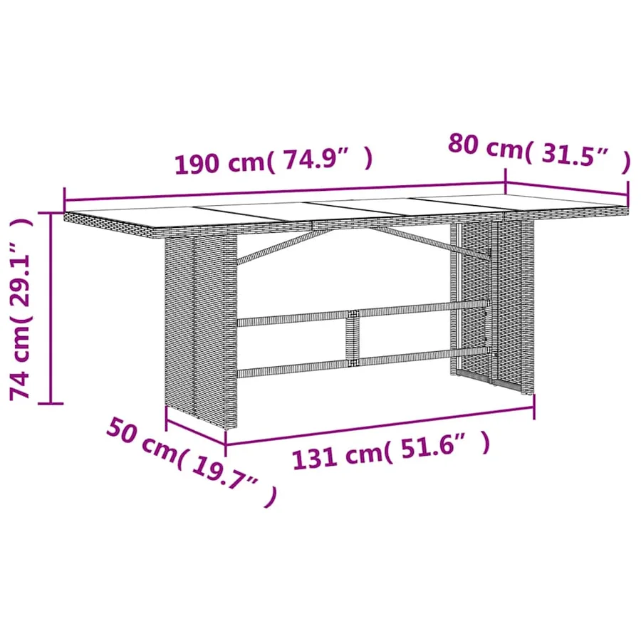 Ensemble à manger de jardin et coussins 7 pcs gris rotin - 11