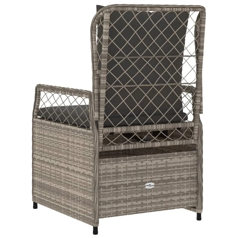 Chaises inclinables de jardin lot de2 gris clair résine tressée - 7