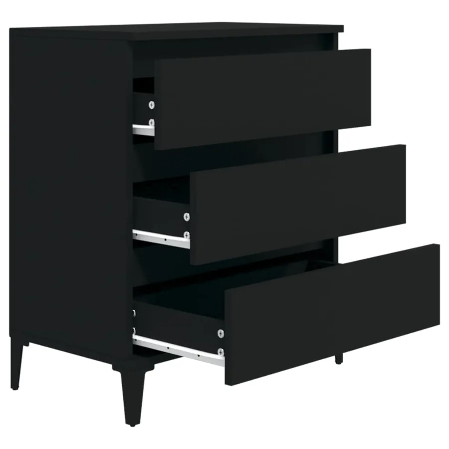 Buffet Noir 60x35x70 cm Bois d'ingénierie - 7