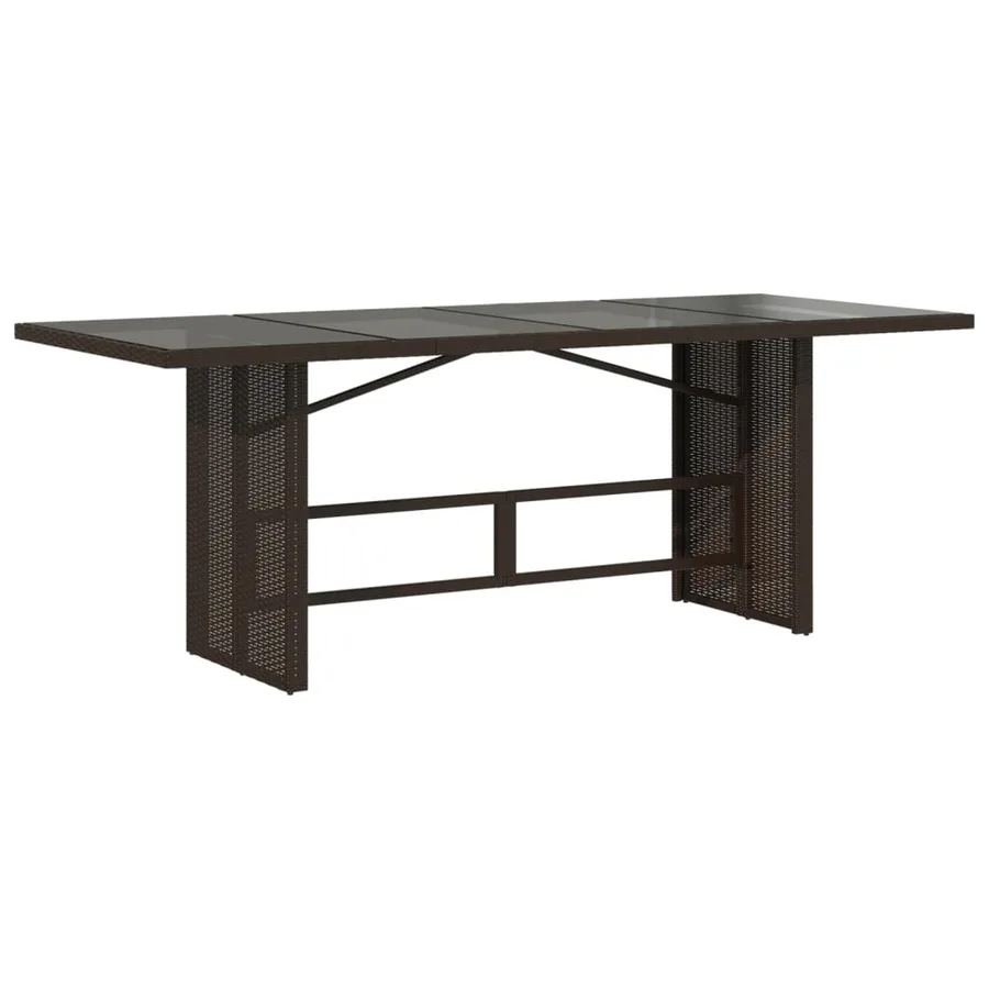 Ensemble à manger de jardin et coussins 9 pcs marron poly rotin - 4