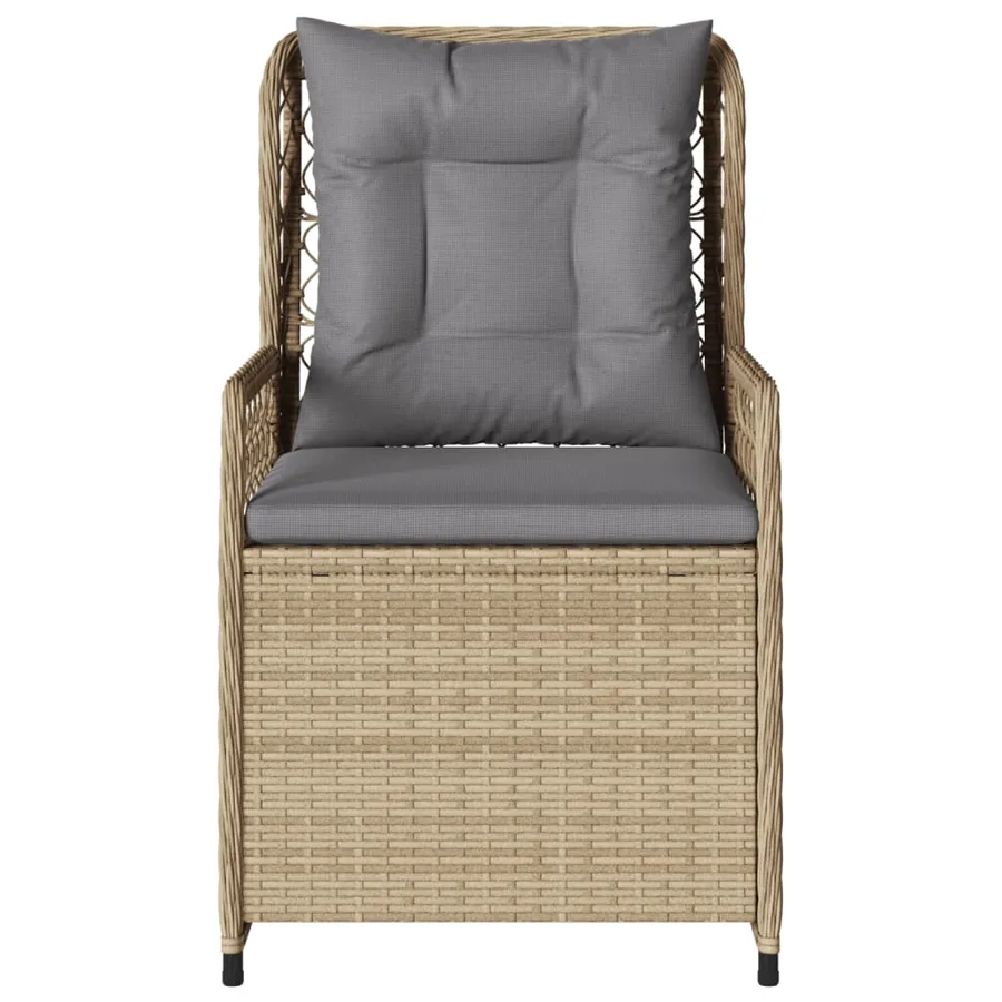 Chaises inclinables de jardin lot de 2 beige résine tressée - 5