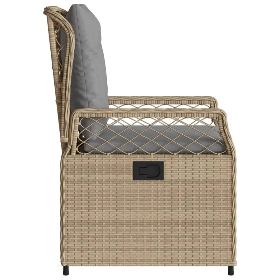 Chaises inclinables de jardin lot de 2 beige résine tressée - 6