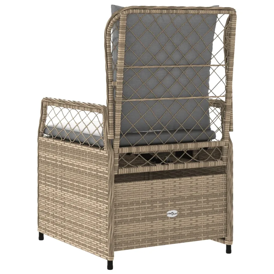 Chaises inclinables de jardin lot de 2 beige résine tressée - 7