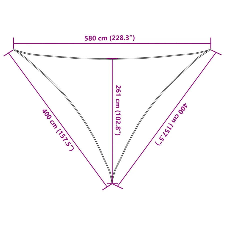 Voile d'ombrage 160 g/m² Anthracite 4x4x5,8 m PEHD - 10