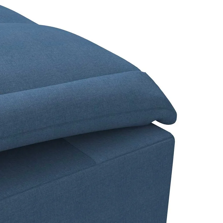 Chaise longue de massage avec traversin bleu tissu - 8