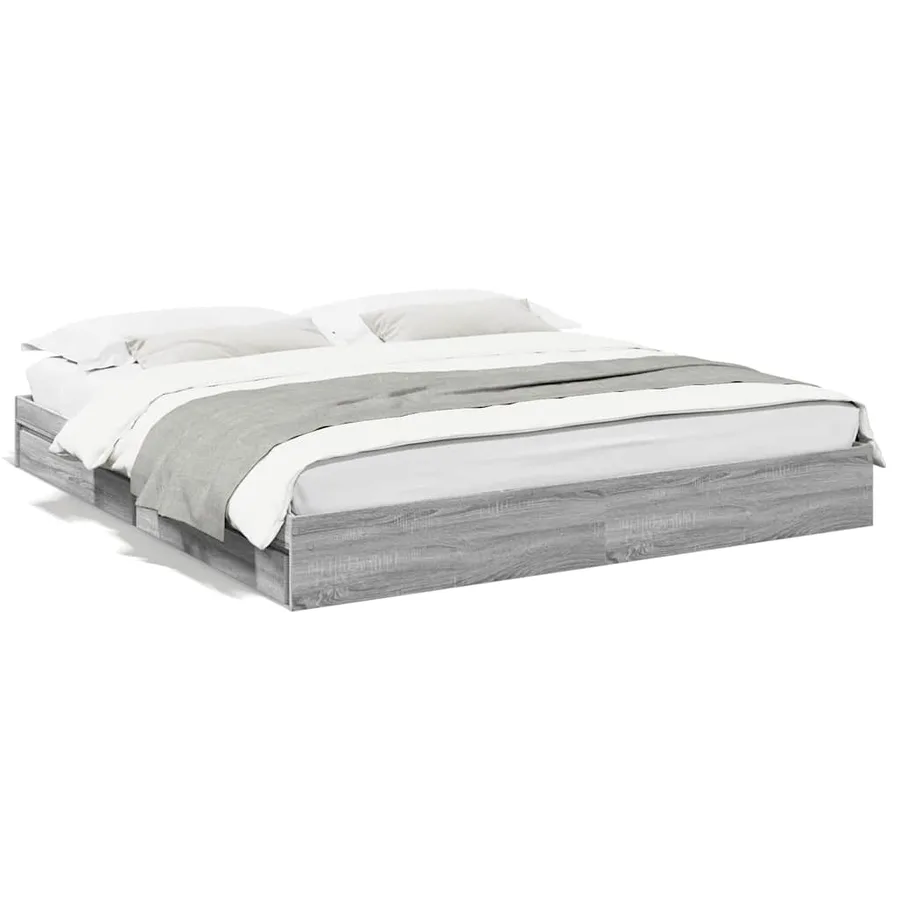 Cadre de lit avec tiroirs sans matelas sonoma gris 180x200 cm - 2