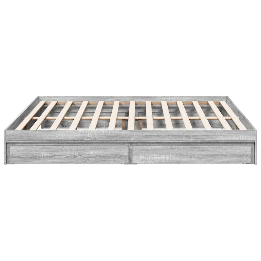Cadre de lit avec tiroirs sans matelas sonoma gris 180x200 cm - 5