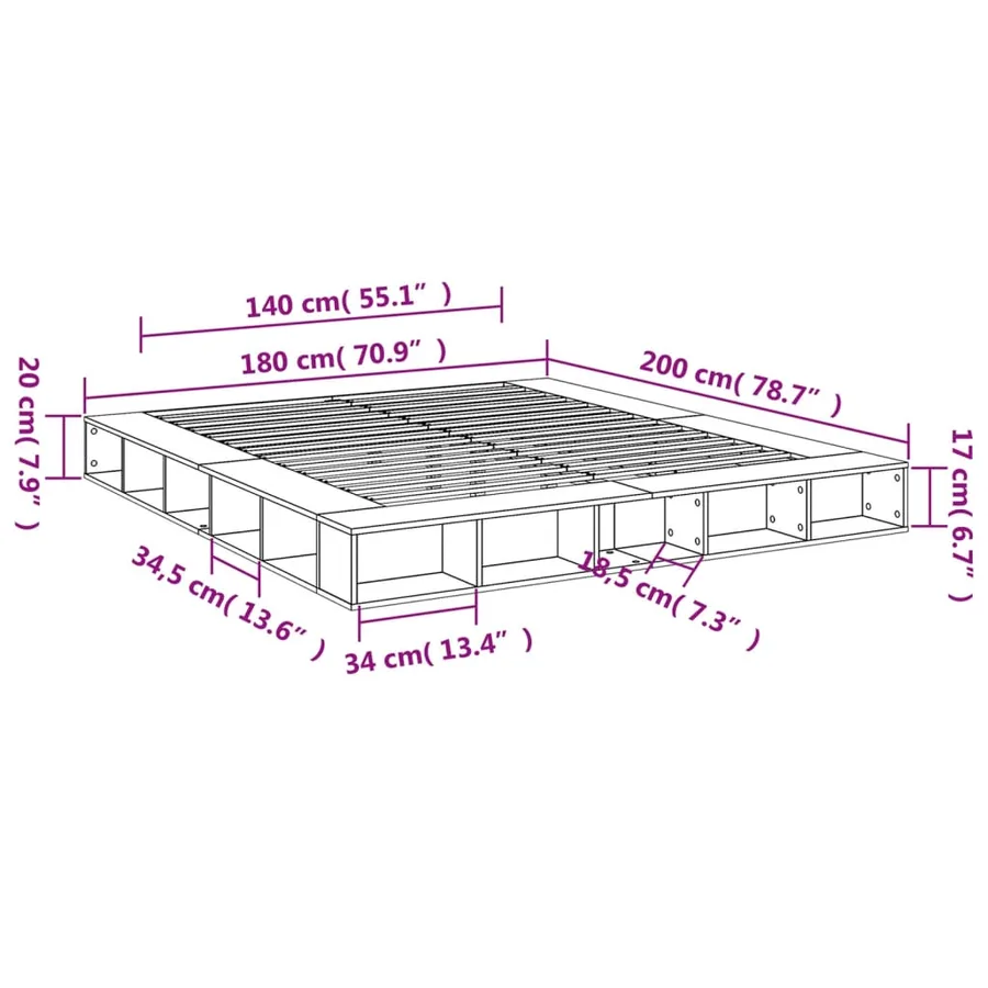 Cadre de lit sans matelas blanc 180x200 cm - 10