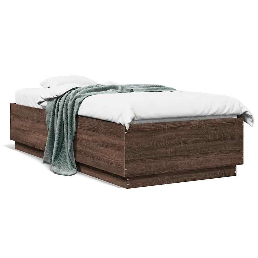 Cadre de lit sans matelas chêne marron 100x200 cm - 2