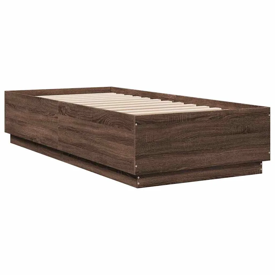 Cadre de lit sans matelas chêne marron 100x200 cm - 3