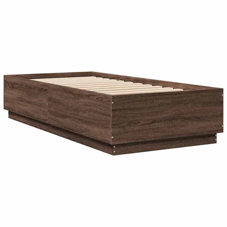 Cadre de lit sans matelas chêne marron 100x200 cm - 6