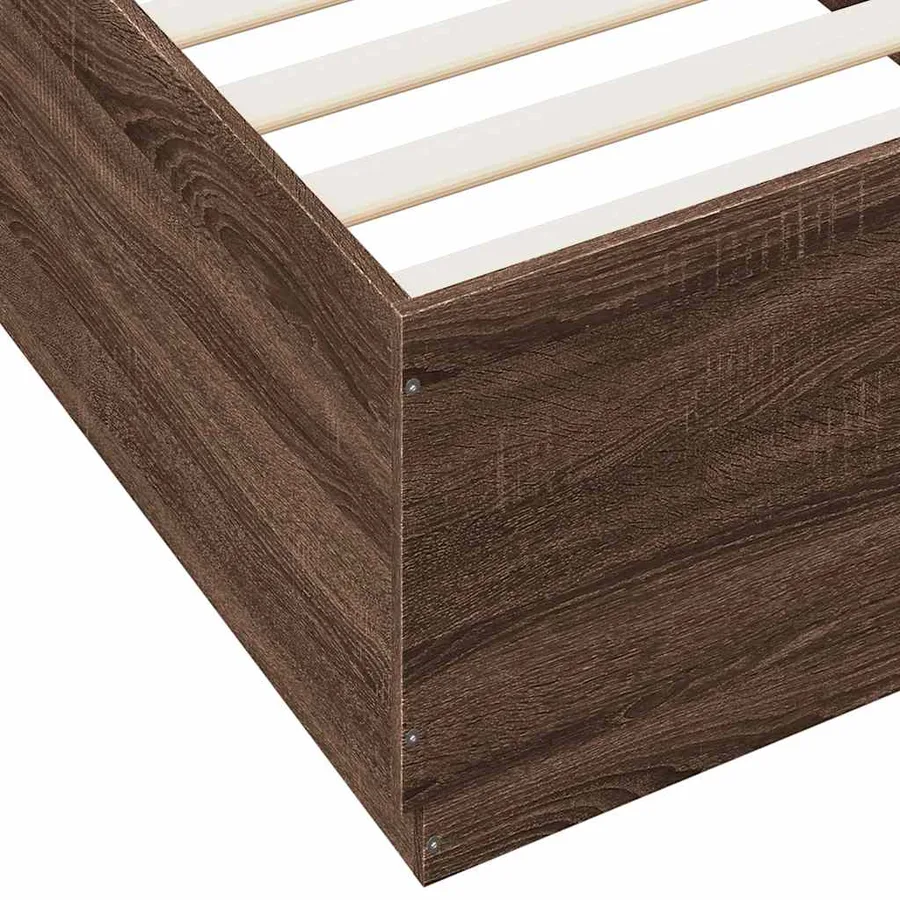 Cadre de lit sans matelas chêne marron 100x200 cm - 7