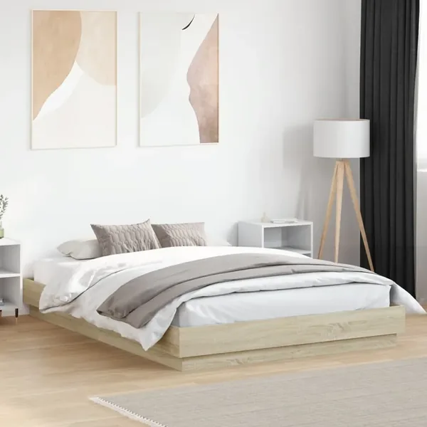 Cadre de lit sans matelas chêne sonoma 150x200 cm