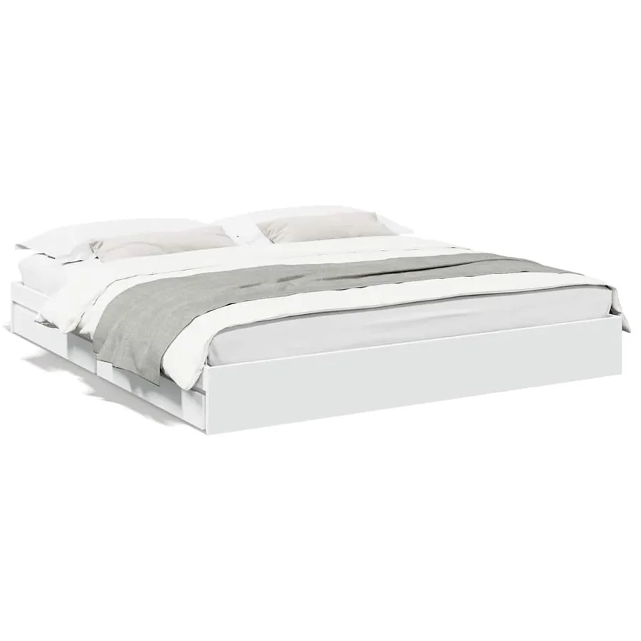 Cadre de lit avec tiroirs sans matelas blanc 180x200 cm - 2