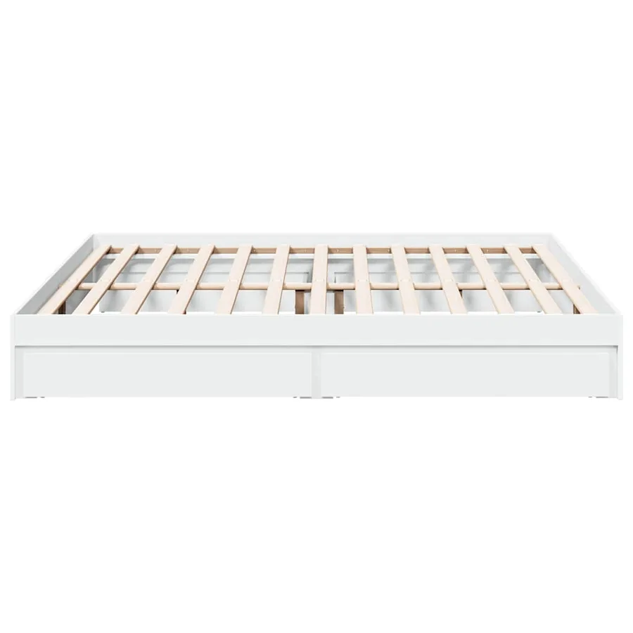 Cadre de lit avec tiroirs sans matelas blanc 180x200 cm - 5
