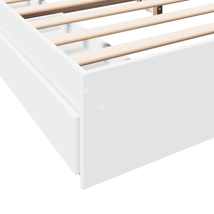 Cadre de lit avec tiroirs sans matelas blanc 180x200 cm - 8