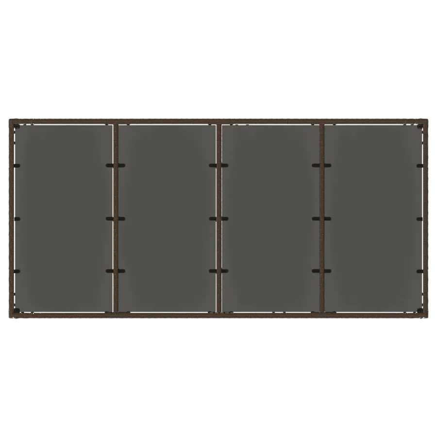 Table de jardin avec dessus en verre marron résine tressée - 7