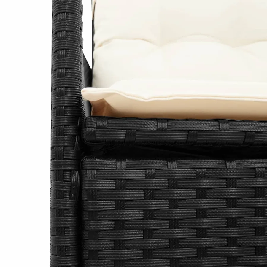 Ensemble de bistro de jardin 11 pcs coussins noir poly rotin - 6