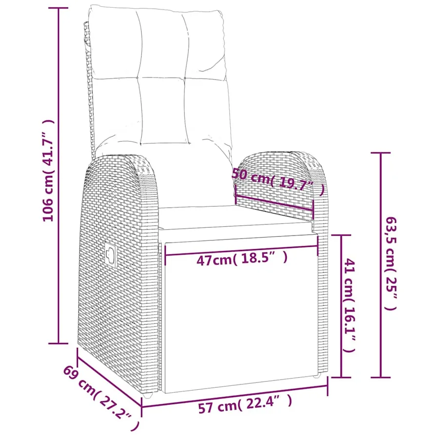 Ensemble à manger de jardin 9pcs coussins noir résine tressée - 10