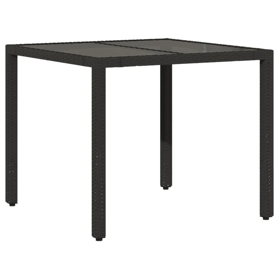 Ensemble de bistro 3 pcs avec coussins noir résine tressée - 4