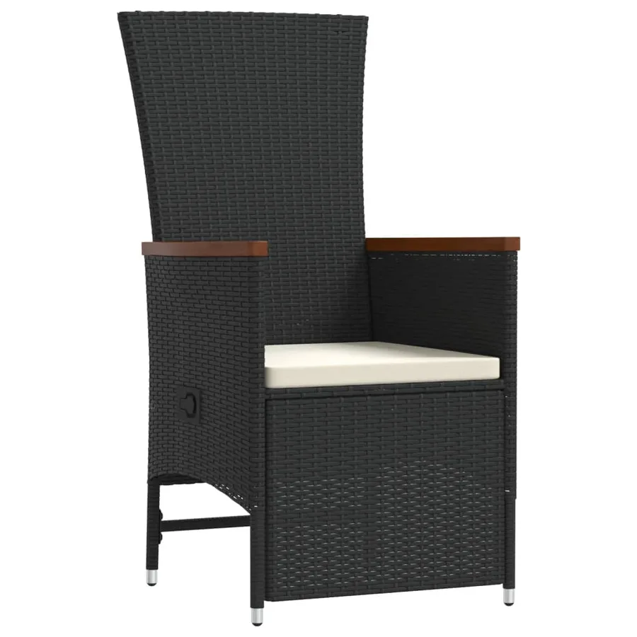 Ensemble à manger de jardin 9pcs coussins noir résine tressée - 3