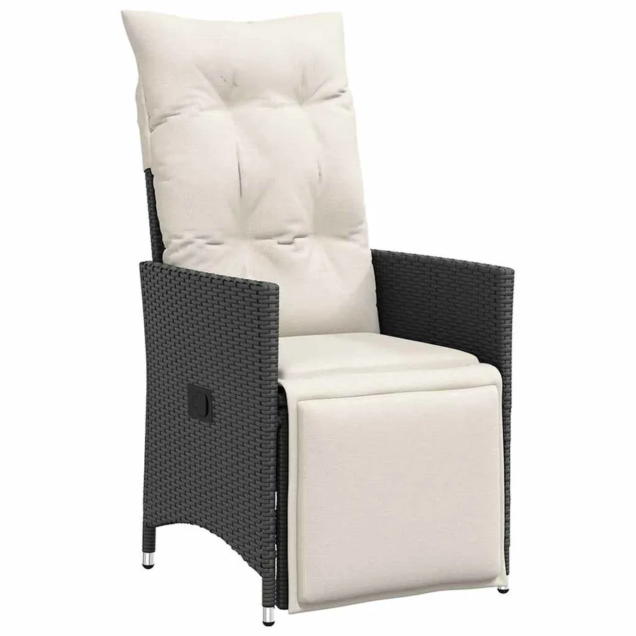 Ensemble de bistro de jardin 9 pcs coussins noir poly rotin - 3